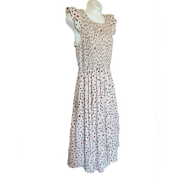 THML Ruffle Sleeve Smocked Midi Dress - Picture 2 of 11